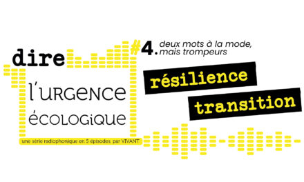 Dire l&rsquo;urgence écologique. #4 deux mots à la mode mais trompeurs : résilience et transition